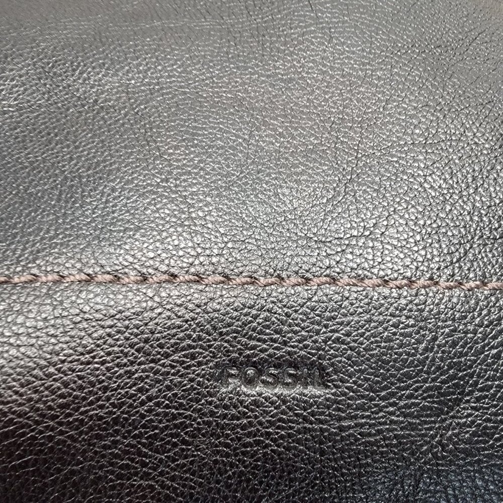 FOSSIL "Amelia" Black Pebbled Leather Hobo Bag, Excellent Used Condition - Picture 2 of 9